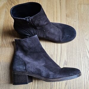 Vince 'Ruth' Block Heel Bootie, Peat (Brown) Suede, Womens Size 6.5